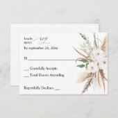 Blanc Floral Boho d'été no Repas RSVP (Devant / Derrière)