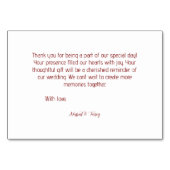 Blanc Floral Bois Texture Mariage Cartes Thankyou (Dos)