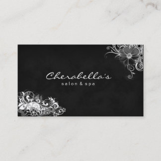 Blanc floral de carte de visite de spa à la mode