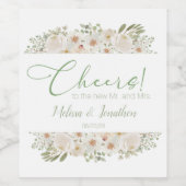 Blanc Floral Élégant Mariage romantique Étiquette  (Étiquettes simples)