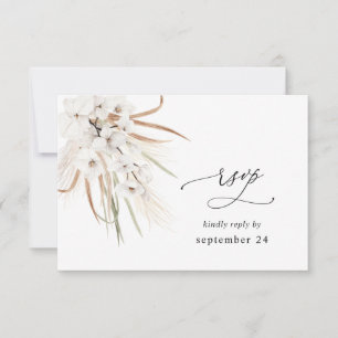 Blanc Floral Été Boho avec RSVP de repas