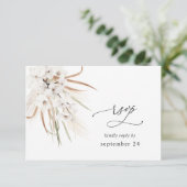 Blanc Floral Été Boho avec RSVP de repas (Debout devant)