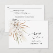 Blanc Floral Été Boho avec RSVP de repas (Devant / Derrière)