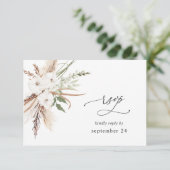 Blanc Floral Été Boho avec RSVP de repas 2 (Debout devant)