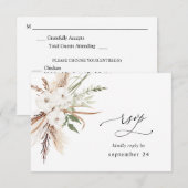 Blanc Floral Été Boho avec RSVP de repas 2 (Devant / Derrière)