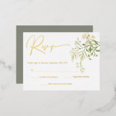 Blanc Floral Fleur sauvage Botanique Cartes RSVP O (Recto/Verso)