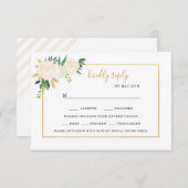 Blanc Floral mariage rsvp avec choix d'entrée (Devant / Derrière)