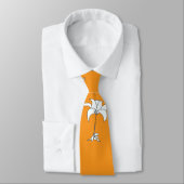 Blanc Floral Orange Cravate tropical (Attaché)