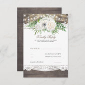 Blanc Floral Rustique Chic Wedding RSVP (Devant / Derrière)