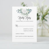 Blanc Floral verdure Mariage romantique RSVP (Debout devant)