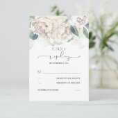 Blanc Floral Verdure Splashes Mariage RSVP (Debout devant)