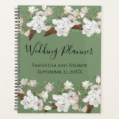 Blanc Floral vert Magnolia Wedding planner (Devant)
