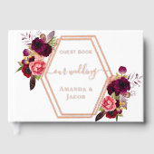 Blanc géométrique bordeaux rose mariage (Recto)