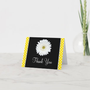 Blanc Gerbera Daisy Yellow Polka Dot Merci