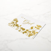 Blanc | Gold Floral c'est une fille Faire-part de (Rotation)