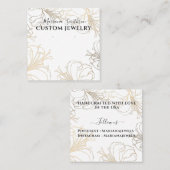 Blanc Gold Lys Chic Gros Boucles d'oreilles Carte  (Devant / Derrière)