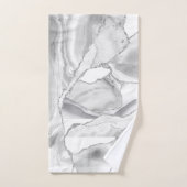 Blanc Gris Argent Paillettes Agate Élégant (Serviette à main)