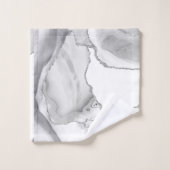 Blanc Gris Argent Paillettes Agate Élégant (Gant de toilette)