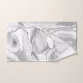 Blanc Gris Argent Paillettes Agate Élégant (Serviette à main)