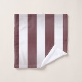 Blanc Gris Bourgogne Rouge rayé (Gant de toilette)