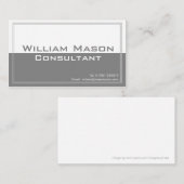 Blanc gris deux tons, Carte de visite professionne (Devant / Derrière)