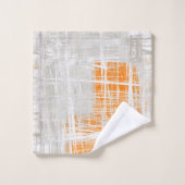 Blanc gris orange abstrait (Gant de toilette)