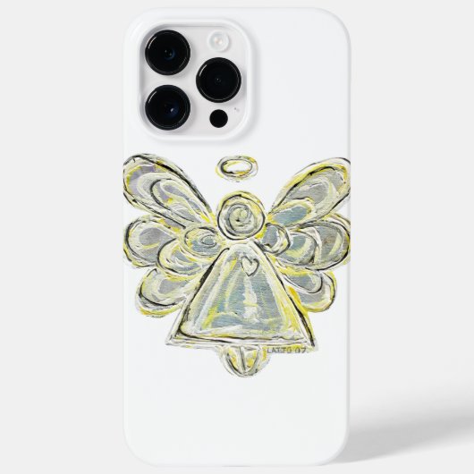 Blanc Guardian Angel Art coque iphone personnalisé (Verso)