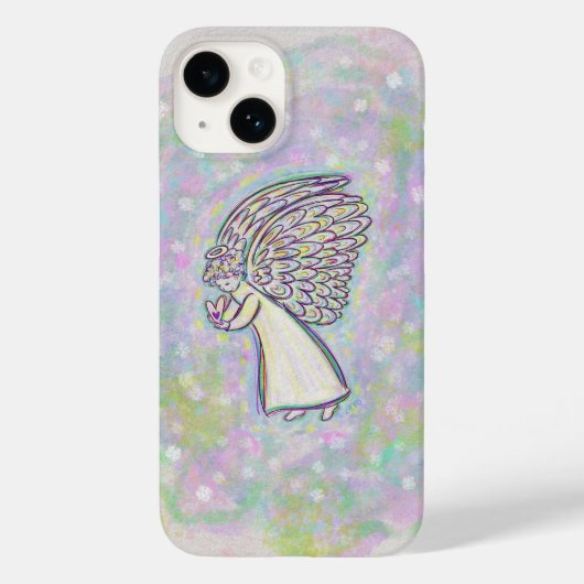 Blanc Guardian Angel Art coque iphone personnalisé (Verso)