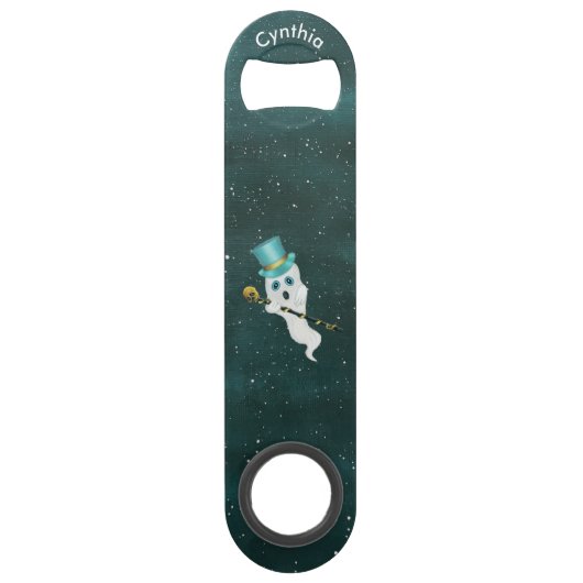 Blanc habillé Ghost Night Sky Casquette Skull Cane (Dos)