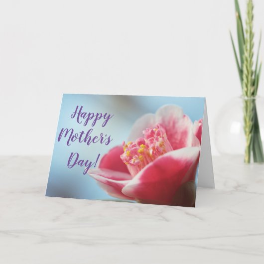 Blanc heureux floral de carte du jour de mère à (Devant)