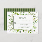 Blanc Hydrangeas Floral Watercolor Wedding RSVP (Devant / Derrière)