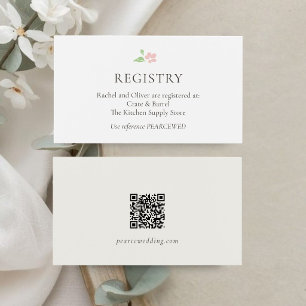 Blanc & Ivoire Carte de liste de mariage QR