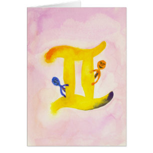 Blanc jaune de symbole de zodiaque de Gémeaux