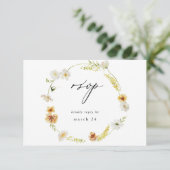 Blanc & Jaune Floral avec RSVP de repas (Debout devant)