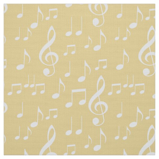 blanc jaune notes tissu motif (Échantillon)