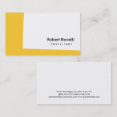 Blanc Jaune Plaine Moderne Carte de visite consult (Devant / Derrière)