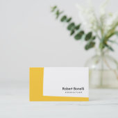 Blanc Jaune Plaine Moderne Carte de visite consult (Debout devant)