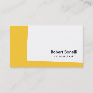 Blanc Jaune Plaine Moderne Carte de visite consult
