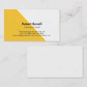 Blanc Jaune Plaine Moderne Carte de visite consult (Devant / Derrière)