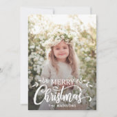 Blanc Joyeux Noël Carte photo (Devant)