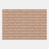 Blanc "Joyeux Noël" Kraft Texture papier (Devant 3)