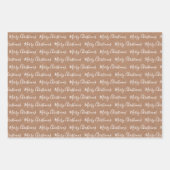 Blanc "Joyeux Noël" Kraft Texture papier (Devant)