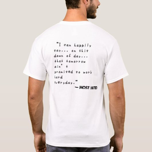 Blanc la plupart de T-shirt DÉTESTÉ (Dos)