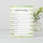 Blanc Lapin Vert Voeux Pour Carte Bébé (Debout devant)