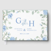 Blanc Léger Paste Bleu Fleurs Florales Mariage (Recto)