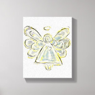Blanc Lumière Gardien Angel Enveloppé Toile Mur Ar