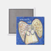 Blanc Lumière Guardian Angel Magnets personnalisés (Recto/Verso)