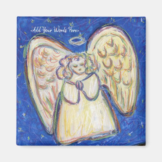 Blanc Lumière Guardian Angel Magnets personnalisés (Devant)