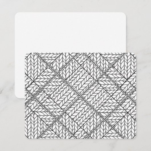 BLANC MAILLÉ ARGYLE 4,25 x 5,5 Carte plate / Horiz (Devant / Derrière)