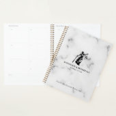 Blanc Marbre de luxe texture Lady Justice Logo (Devant avec enveloppe)